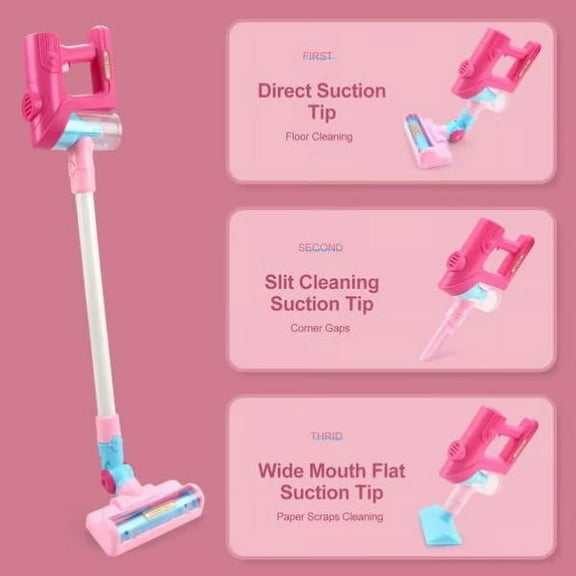 LEHOZIHEQ Kids Vacuum, 3-in-1 Kids Vacuum That Really Works, Working Toddler Vacuum Cleaner with Real Suction, for Realistic Play