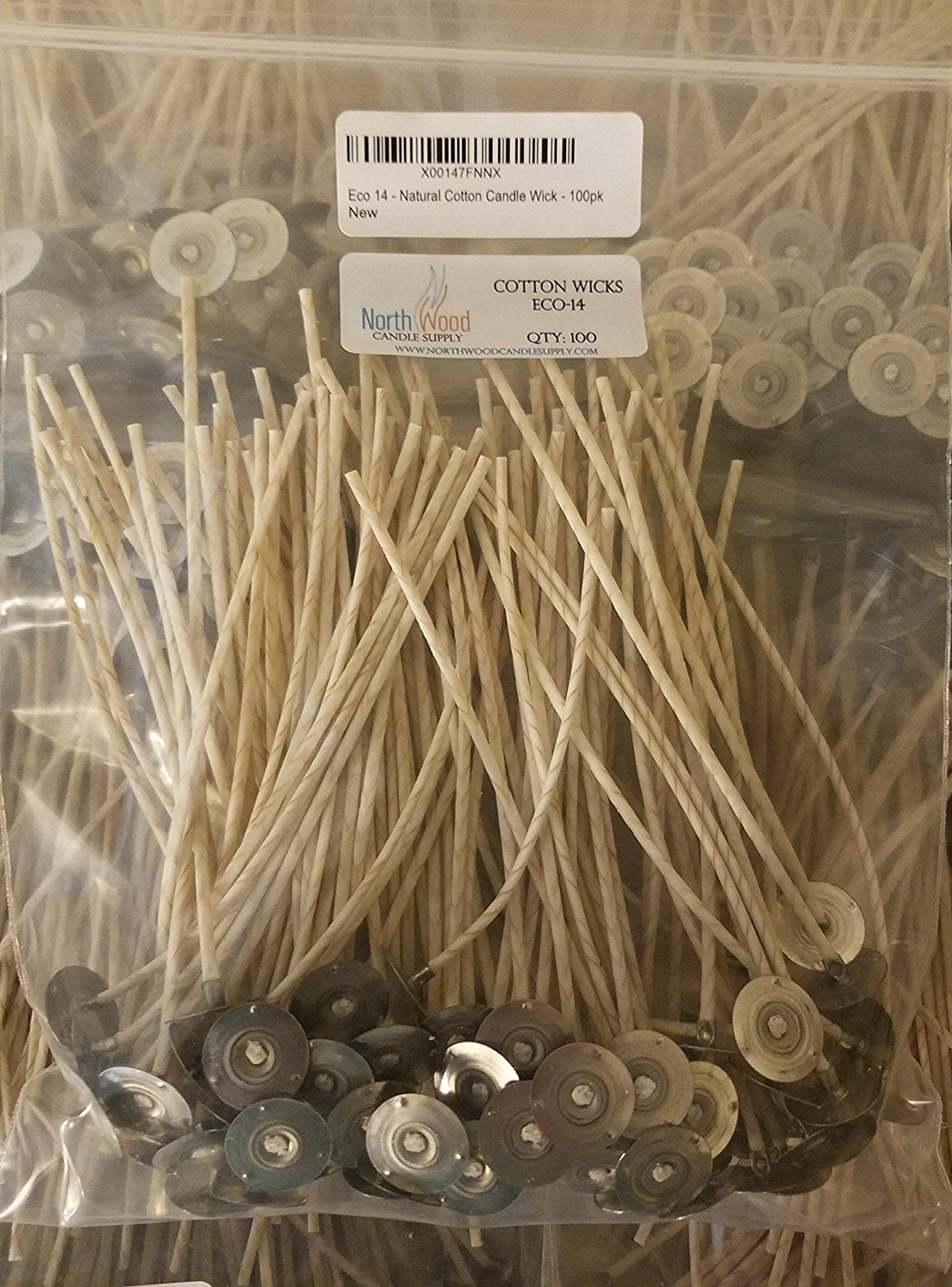 Eco 14 - Natural Cotton Candle Wick 6" - 100pk, Eco 14 Cotton Candle