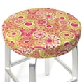 thumbnail image 3 of Lsque Yellow Flowers Round Bar chair cushion covers Velvet Fabric Premium Comfort Protects from Scratches and Stains for 14-17 Inch Chair- 13 inch, 3 of 7