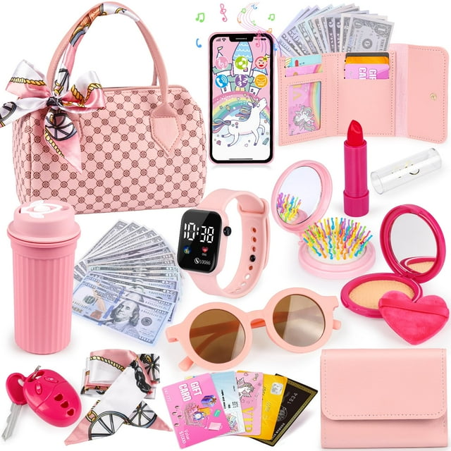 Monedero de juguete Oisacirg Play para niñas pequeñas con maquillaje simulado, 32 unidades