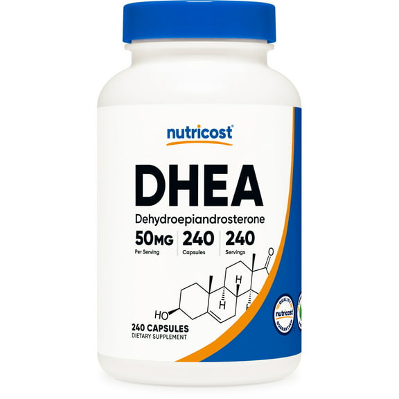 Nutricost DHEA 50mg, 240 Capsules - Gluten Free, Soy Free, Non-GMO, Supplement