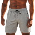 thumbnail image 2 of Men's Casual Sweat Shorts 7 Inch, Elastic Waist Drawstring Gym Shorts with Zipper Pockets, Soft Breathable Workout & Lounge Shorts Gray, 2 of 9