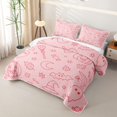 thumbnail image 3 of Manfei Pink Halloween Bat Skull Quilt Full for Teens, Witch Hat Ghost Full Bedspread Sets, 3 of 7
