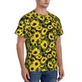 thumbnail image 2 of Bixox Men's Sunflowers In Vintage Printed Short Sleeve Skinny Athletic T-Shirt, 2 of 6