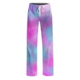 thumbnail image 5 of Mens Tie Dye Pajama Pants Big & Tall Sleep Lounge Pants Drawstring Soft Pjs Bottoms with Pockets Purple, 5XL, 5 of 6
