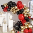 thumbnail image 1 of Kit de guirnaldas con forma de arco con forma de globo MEBAY, negro, dorado y rojo, 141 unidades, 1 of 7
