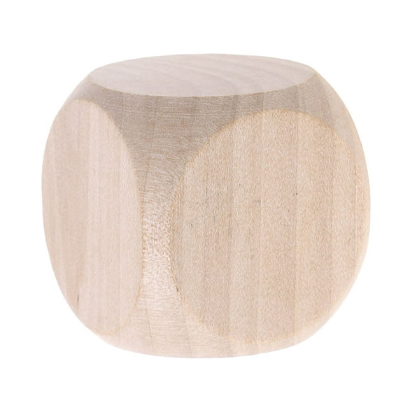 Yoetaun Wooden Unfinished 6 Sided Wood Cubes with Rounded Corners for Craft Projects Wood Color