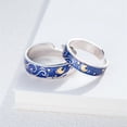 thumbnail image 2 of Couple Rings Adjustable Starry Sky Rings Fashionable Elegant Copper Rings Gold Plated Artificial Gemstone Simple Star Design Rings for Women and Men, 2 of 5