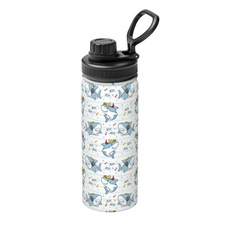 

Ocsxa Cute Shark Print 18oz Stainless Steel Water Bottle Unisex Water Bottle Insulated Sports Water Cup Flask for Cold Water Drinks/Sports/Travel/Car/School