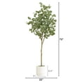thumbnail image 2 of Nearly Natural 6ft. Artificial Eucalyptus Tree with White Decorative Planter, Green, 2 of 7
