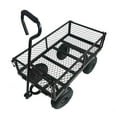 thumbnail image 3 of Steel Garden Cart with Easy-Grip Handle,Outdoor Lawn Wagon with Removable Sides for Beach Lawn Yard,Heavy-Duty 500 Pound Capacity,Black, 3 of 9