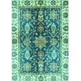 thumbnail image 1 of Ahgly Company Machine Washable Indoor Rectangle Oriental Turquoise Blue Traditional Area Rugs, 2' x 5', 1 of 4