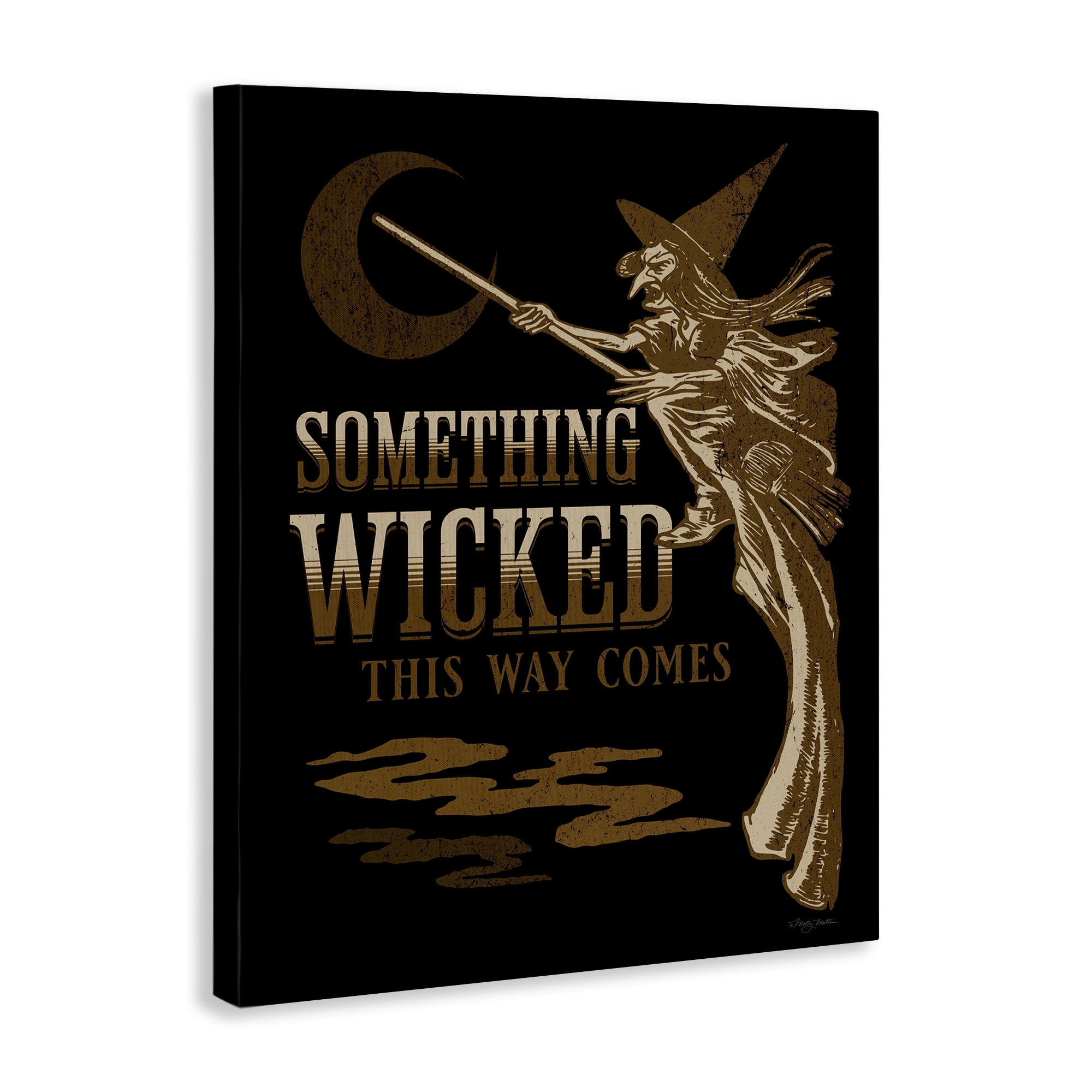 Stupell Industries Something Wicked Witch Holiday Painting Gallery Wrapped Canvas Art Print Wall Art, 36 x 48