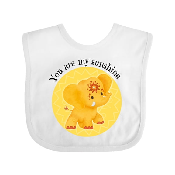 Inktastic You Are My Sunshine Elephant Etana Yellow and Cute Boys or Girls Baby Bib