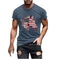 thumbnail image 2 of Elvqul Mens Independence Shirts Stylish Pullover Navy Tee Shirts Fourth of July Patriotic Fashion Star Shirts for Men Short Sleeve, 2 of 5