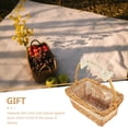 thumbnail image 4 of WRITWAA Handwoven Chocolate Plastic Rattan Basket with Sturdy Handle for Storage and Home Decoration, 4 of 5