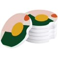 thumbnail image 1 of RYLABLUE Minimalist Geometric Abstract Graphics Set of 4 Car Coaster for Drinks, Absorbent Ceramic Stone Coasters Cup Mat with Cork Base for Home Kitchen Room Coffee Table Bar Decor, 1 of 5