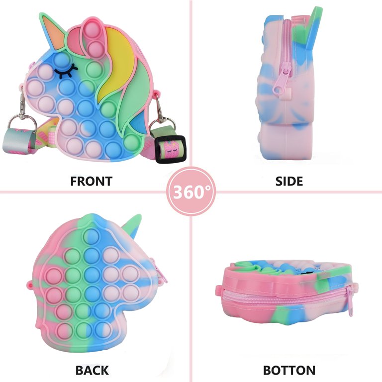ZIMFANQI Pop-it Fidget Toys It Purse for Girls Pop its Bag Simple Dimple  Sensory Toy Pop Shoulder Bags Rainbow Push Poppers Bubble Hamburger  Crossbody