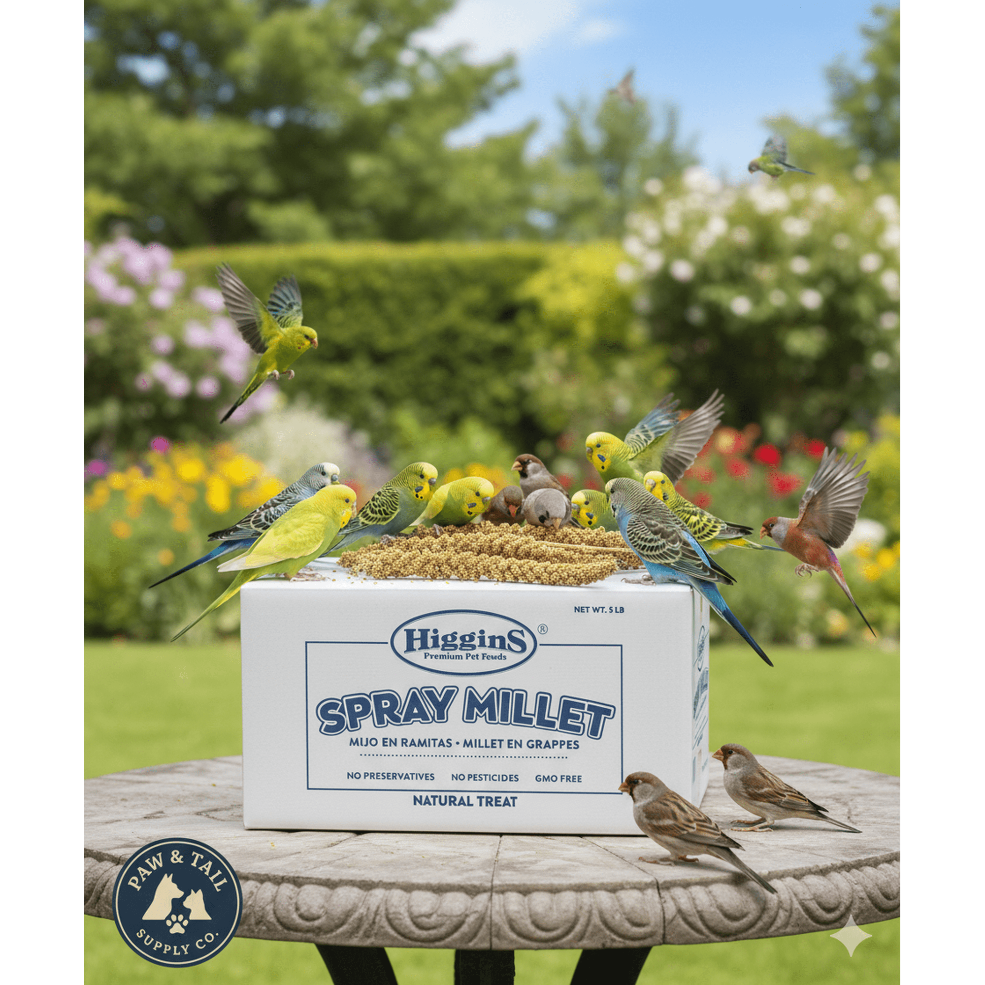 Higgins Spray Millet Bird Treats Non-GMO Natural Foraging All Birds 5lbs.