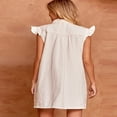 thumbnail image 4 of Robes Chemise Mini en Denim d'Été Décontractées pour Femmes à Boutons Robe Babydoll, 4 of 4