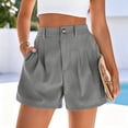 thumbnail image 6 of Delayuji Women Wide Leg Shorts Button Waist Tailored Shorts With Pockets Summer Business Casual Outfits for Women Vacation Short Daily Wear, 6 of 6