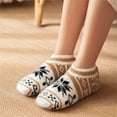 thumbnail image 6 of Duoif Christmas Socks for Women, Women's Slipper Socks with Soft Cozy Lined Socks Winter Warm Fuzzy Non Slip Socks for Women, Womens Socks Beige, 6 of 6