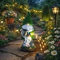 thumbnail image 5 of Solar-Powered Resin Gnome Dwarf Garden Decor Light - Cute Statue Craft Yard Patio Decor, Solar Rechargeable LED, Durable Weatherproof, Perfect for Outdoor Home Garden Night, Green, 1pc, 5 of 9