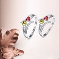 thumbnail image 5 of Personalized Promise Anniversary Heart Ring for Her Custom 925 Sterling Silver Ring for Women with 2 Names Birthstones Rings for Couples, 5 of 5