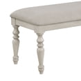 thumbnail image 4 of Katherine 48 Inch Bench with Fabric Seat and Turned Legs White - Saltoro Sherpi, 4 of 6