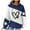 Blue, variant on Womens Hooded Sweatshirt Cute Dog Paw Heart Print Hoodies with Front Pocket Sweatshirts Color Matching Waffle Knitted Sweatshirts Loose Casual Long Sleeve Tops Hooded Outwear