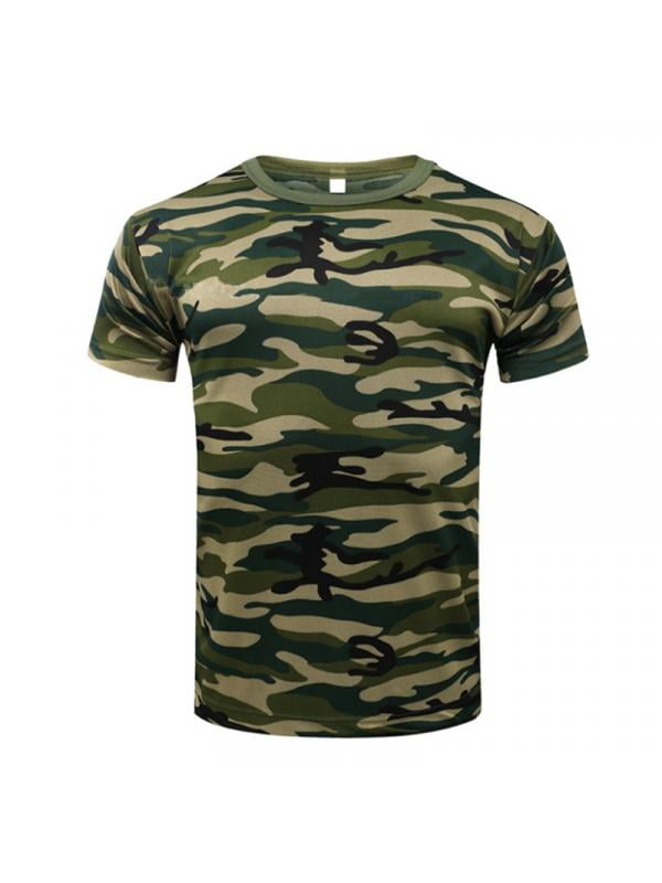 Tactical Camouflage Quick Dry Short Sleeve T-shirt Breathable Hunting Sportwear 