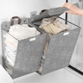 thumbnail image 3 of Foldable Wall Mounted Laundry Basket for Dirty Clothes, Space Saving, for Shoes, Socks, Towels, Gray, Large Size, 3 of 4