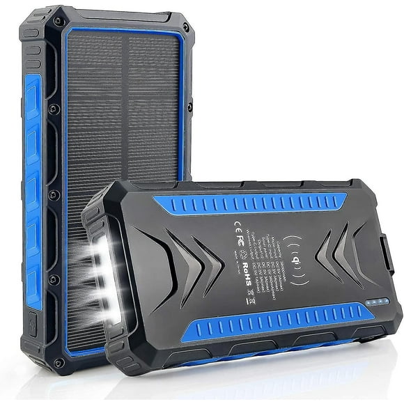 36000mah Solar Power Bank, Qi Wireless Solar Portable Charger Wit