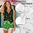 thumbnail image 6 of FUIALDOLG St Patrick Day Clothes Green Leaf Tank Tops for Women Loose Fit Casual Flowy Tank Tops V Neck Vest Love Hearts Music Note Tunic T-shirts Basic Tee Casual Blouse for Holiday Party,S, 6 of 7