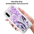 thumbnail image 3 of Samsung Galaxy A01 Case, Rosebono Hybrid Bling Glitter Sparkle Epoxy Graphic Marble Colorful Silicone Skin Cover Armor Case for Samsung Galaxy A01 (Purple), 3 of 5