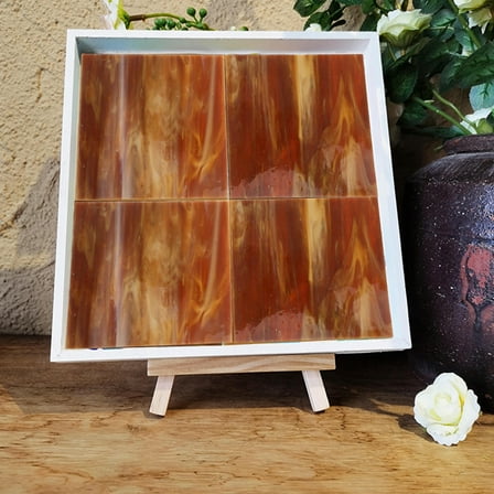 FRCOLOR 2 Pcs Crafts Stained Glass Sheet 10.00X10.00X0.30CM Brown