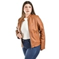 thumbnail image 4 of Chamarra estilo biker Roman Fashion /Tallas Extras, 7370 (Chedron) cafe 40, 4 of 7