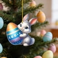 thumbnail image 3 of Easter Bunny Keychain, Acrylic Car Rearview Mirror Ornament, 3.15x2.76 Inch Flat Pendant For Backpack, Easter Basket, Gift Bag And Home Decor, Multicolor Easter Egg Desig, 3 of 6