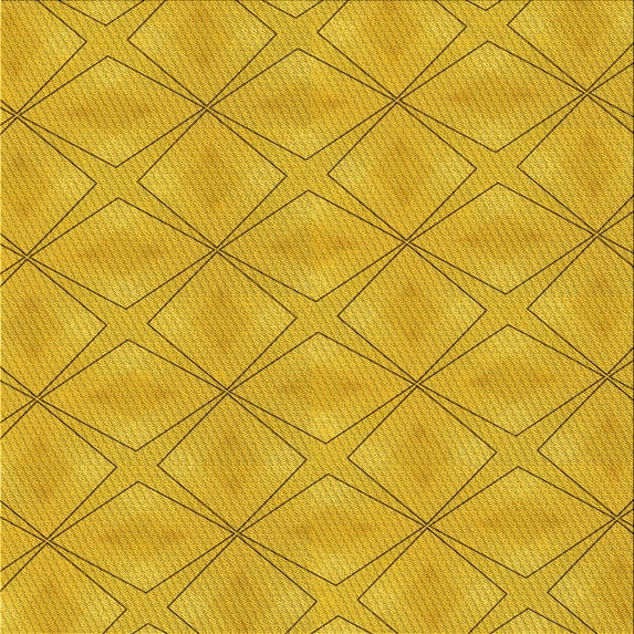 Ahgly Company Indoor Square Patterned Gold Yellow Area Rugs, 8' Square