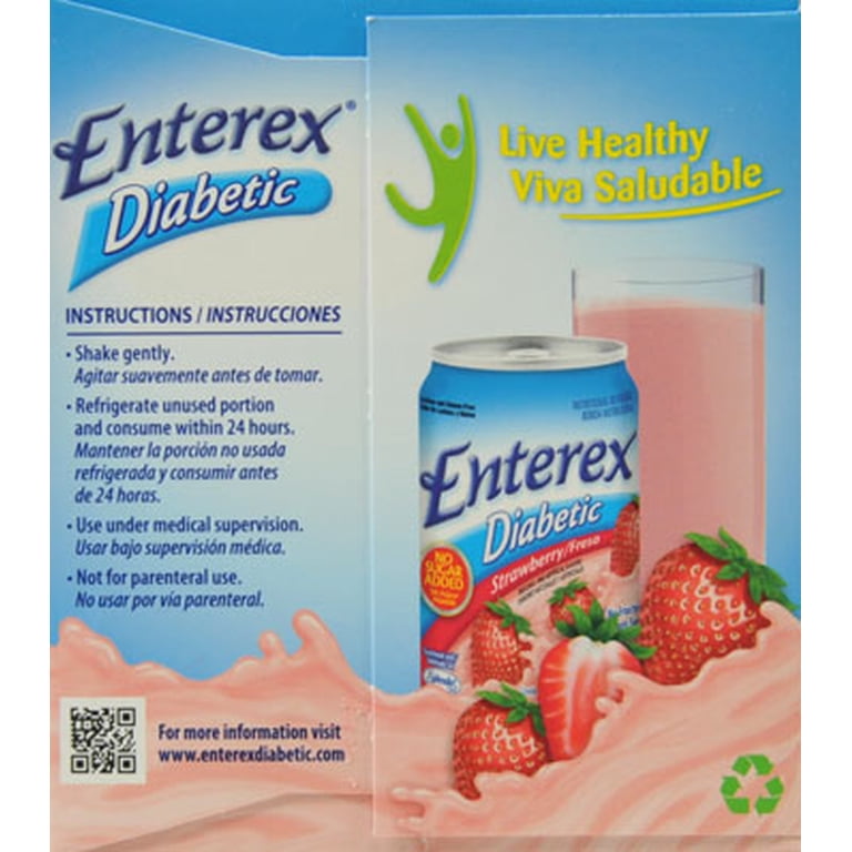 Enterex Diabetic Nutritional Beverage, Strawberry, 6 Ct - Walmart.com