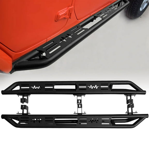 AMERICAN MODIFIED Side Step Bars for 2018 to 2023 Jeep Wrangler JL, Black