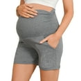 thumbnail image 5 of Bearsland Women’s Maternity Shorts over Belly Pregnancy Yoga Workout Lounge Sleep Shorts with Pocket 3-Pack, 5 of 5