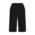 thumbnail image 5 of Simua Women's Casual Soft Knit Elastic Waist Pants Casual Summer Bermuda Shorts with Drawstring Black,M, 5 of 5
