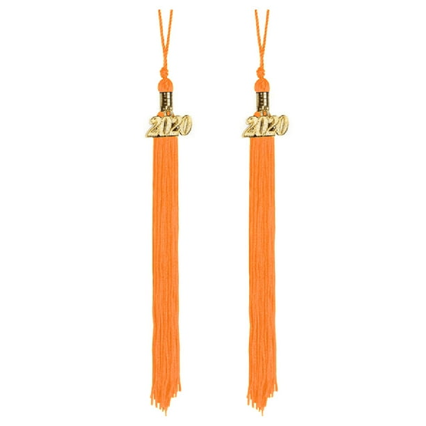 Xihbxyly Borla de Graduación, Diseño de Sello Del Año 2020, Elegantes Borlas Colgantes, Perfectas para Birretes y Togas de Graduación, Regalo de Ceremonia Memorable, Disponible En Blanco, Naranja y A