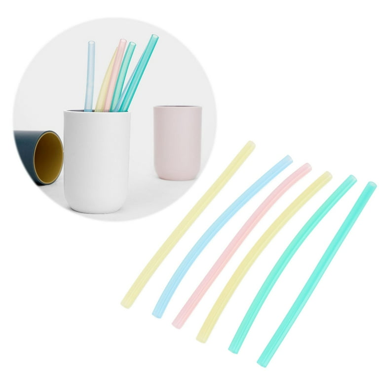 EBTOOLS Children Silicone Straws,6pcs Baby Silicone Straws Colorful Soft  Reusable Kids Drinking Straws For Drinks Rice Paste,Silicone Drinking Straws