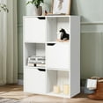 thumbnail image 6 of Costway 6 Cube Bookcase Cabinet Wood Bookcase Storage Shelves Room Divider Organization, 6 of 12