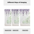 thumbnail image 4 of Purple Teal Botanical Swag Valances for Windows, Watercolor Spring Eucalyptus Leaves Rod Pocket Sheer Valances for Windows, Swag Toppers Light Filtering for Kitchen Living Room 2 Panels 36''x63'', 4 of 6