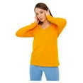 thumbnail image 5 of Wear Sierra Women’s Long Sleeve V-Neck T-Shirt, Butter Scotch Pima Cotton, L, 5 of 9