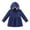 Navy, variant on IROINNID Boys Girls Solid Color Windproof Storm Jacket Detachable Hooded Waterproof Mid Long Coat