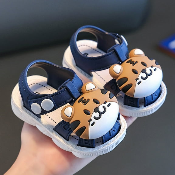 Tao Children's New Baotou Sandals Boy And Girl Baby Baby Non-slip Soft Soles Outside To Wear Toddler Shoes SandalsBlue17